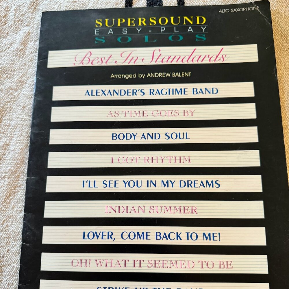 Andrew Balent Supersound Easy Play Solos Best In Standards Alto Sax